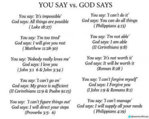 you say vs God says...