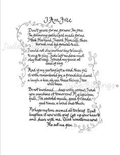 Hand Scribed Calligraphy Sympathy Poem 'I by CalligraphicArtisan, $20 ...