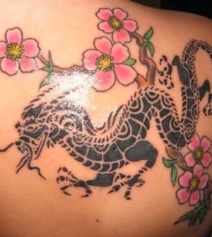 black dragon and cherry blossom tattoos cherry flowers fall tattoos