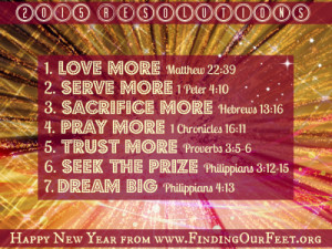 ... bible verse new years resolutions, self improvement, finding our feet