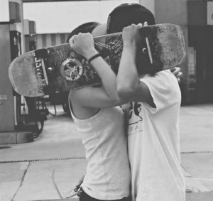 ... cute, cute couples, girl, kiss, love, photography, skate, skaters