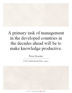 primary task of management in the developed countries in the decades ...
