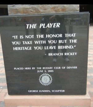 denver colorado coors field the player statue branch rickey quote