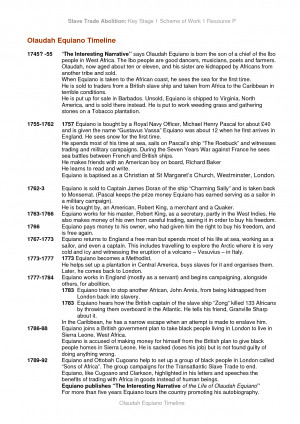 Olaudah Equiano Timeline by keara