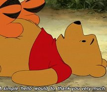 ... cute, friends, hello, old, poo bear, pooh, quote, red, show, tigger