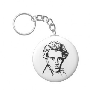 Soren Kierkegaard philosophy existentialist portra Keychain