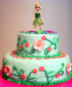 Tinkerbell cake for Eleanor's 5th birthday. This cake was very sparkly ...