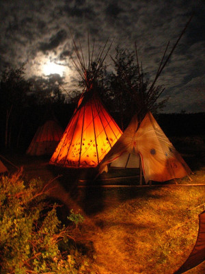 Teepees at night by davespictures on flickr