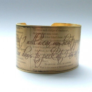 Shakespeare Brass Cuff Quote Bracelet Othello by JezebelCharms, $40.00