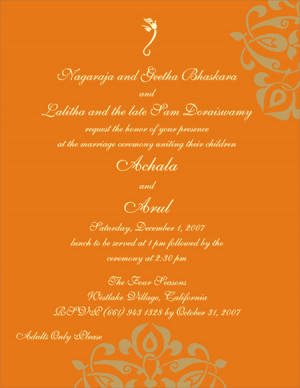 Hindu Marriage Invitation Quotes Picture