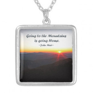Mountain Sunset Star Shaped / John Muir quote Square Pendant Necklace