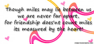 miles apart friend quote Image