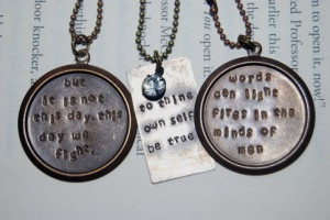 Custom Brass Quote Circle Necklace