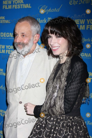 Mike Leigh Photo NYC 092708Mike Leigh and Sally Hawkins with her arm