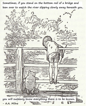 ... , if you stand on the bottom rail of a bridge…