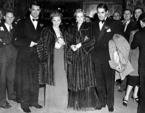 Cary Grant, Annabella, Phyllis Brooks and Tyrone Power attend the ...