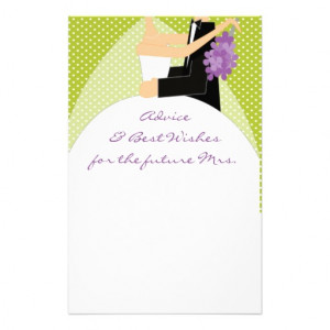Bridal Shower Best Wishes & Advice Stationary Personalized Stationery