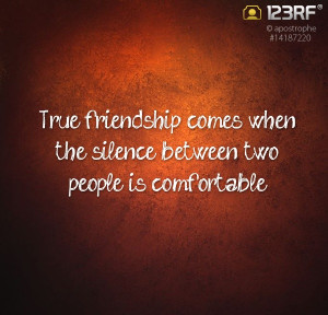 ... silence between two people is comfortable #123rf #friendship #quote