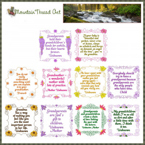 Wildflowers :: Wildflower Grandparent Quotes 'N Quilt Block Set 2