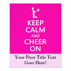 Keep Calm and Cheer On, Cheerleader Pink Flyer Design