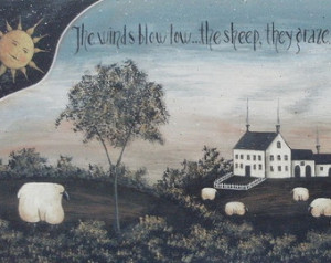 Pastoral Landscape, Sheep Farm, HEAVEN'S WATCHFUL GAZE Folk Art ...