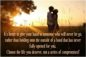 ... not. Don't compromise who you are for the sake of holding onto a hand