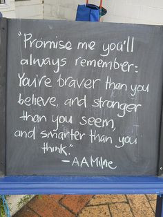 Great A.A. Milne #quote on a blackboard spotted outside Unicorn Books ...