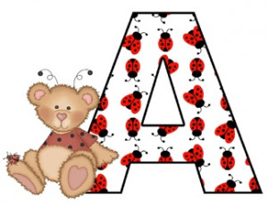 Ladybug Bear Alphabet Baby Nursery Wall Stickers. Great for names, etc ...