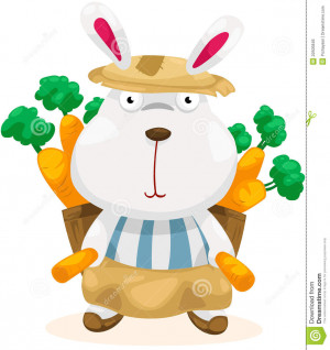 Funny Rabbit With Carrot Royalty Free Stock Image