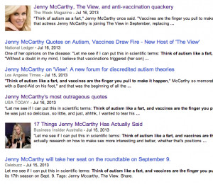... Today, The Independent & others published fake Jenny McCarthy quote