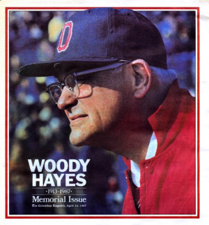 THE COVER OF THE WOODY HAYES MEMORIAL ISSUE PUBLISHED BY THE DISPATCH
