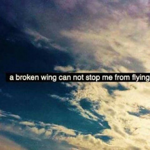 Quote A broken wing can not stop me from Flying. Related Images