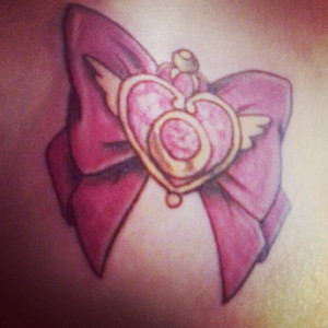 Heart bow pink color tattoo uncategorized