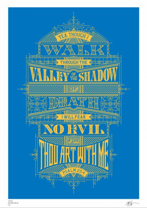 Meticulous Psalm 23 (blue/gold) on www.posterama.co