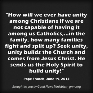 Can we seek unity among Catholics? Read more at http://www.news.va/en ...