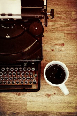 typewriter and coffee