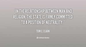 In the relationship between man and religion, the state is firmly ...