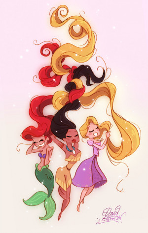 Glen's Girls with Tangled hair by princekido