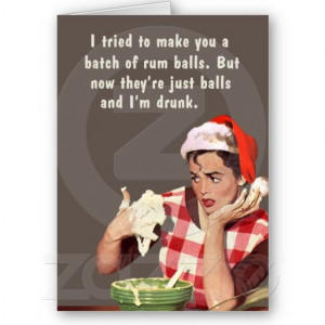 christmas rum balls card