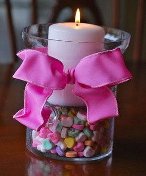 DIY candy heart candles for valentines day