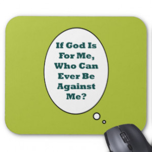 Romans 8:31 On Acid Green Background. Motivational Mouse Pad