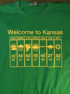 Kansas weather... So true! It was 70 one day l& snowed the next day ...