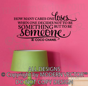 Details about Coco Chanel Quote Vinyl Wall Decal Lettering TO BE ...