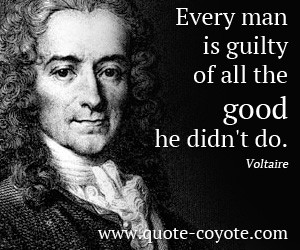 quotes - Every man is guilty of all the good he didn't do.