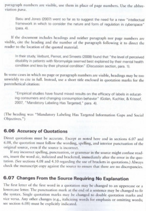 ... long quote you indent the quote instead of using quotation marks