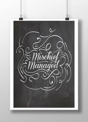 Mischief Managed Harry Potter Quote Typography Print Instant Digital ...