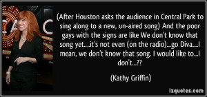 After Houston asks the audience in Central Park to sing along to a ...