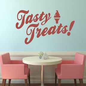 Tasty Treats Quote Sweets Cafe Ice Cream Wall Sticker / Art Decor ...