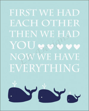 Navy Blue and Baby Blue Whale Nursery Quote Print by LJBrodock. , via ...