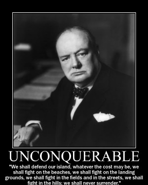 Winston Churchill never surrender